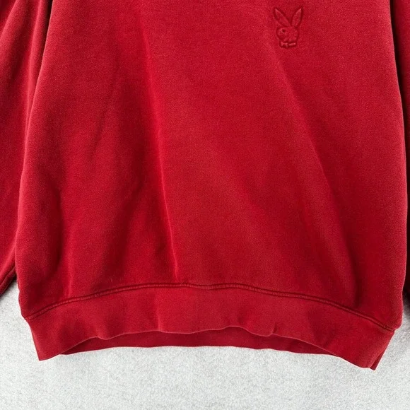 Playboy X Pacsun Sweatshirt Womens SMALL Red‎ Bunny Long Sleeve Crew Neck - Picture 3 of 14